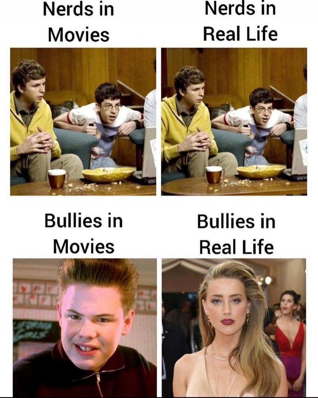 Nerds in Movies
Nerds in Real Life
Bullies in Movies
Bullies in Real Life