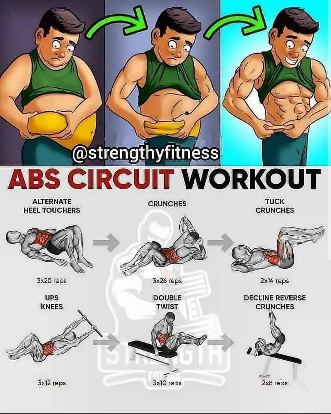 ABS IRUW WORKOUT ALTERNATE CRUNCHES TUCK HEEL TOUCHERS CRUNCHES 320 reps 3x26 reps UPs DOUBLE DECLINE REVERSE KNEES TWIST 3x12ireps 3x10 reps 2xH reps