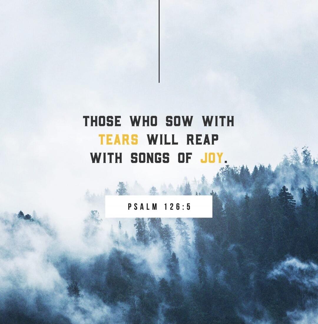THOSE WHO SOW WITH TEARS WILL REAP WITH SONGS OF JOY. PSALM 126:5