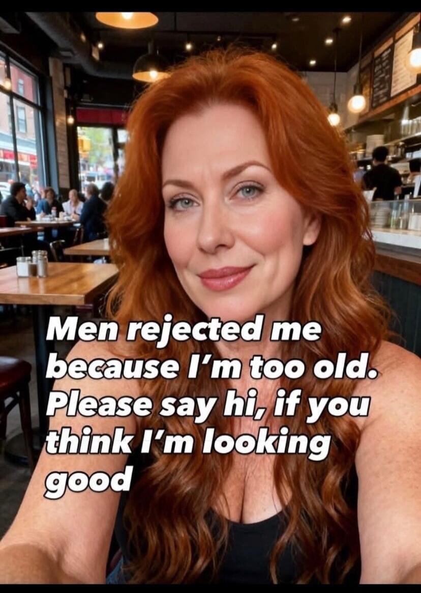 Men rejected me because I'm too old. Please say hi, if you think I'm looking good