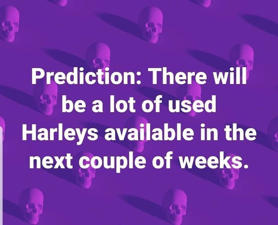 7 3 Predictgion There wiilg be a lot of usgd Harleys available in the next couple of weeks o