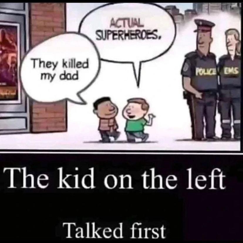 The kid on the left Talked first