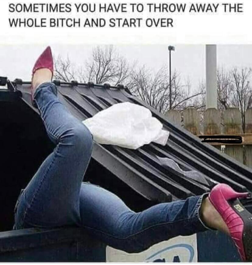 SOMETIMES YOU HAVE TO THROW AWAY THE WHOLE BITCH AND START OVER