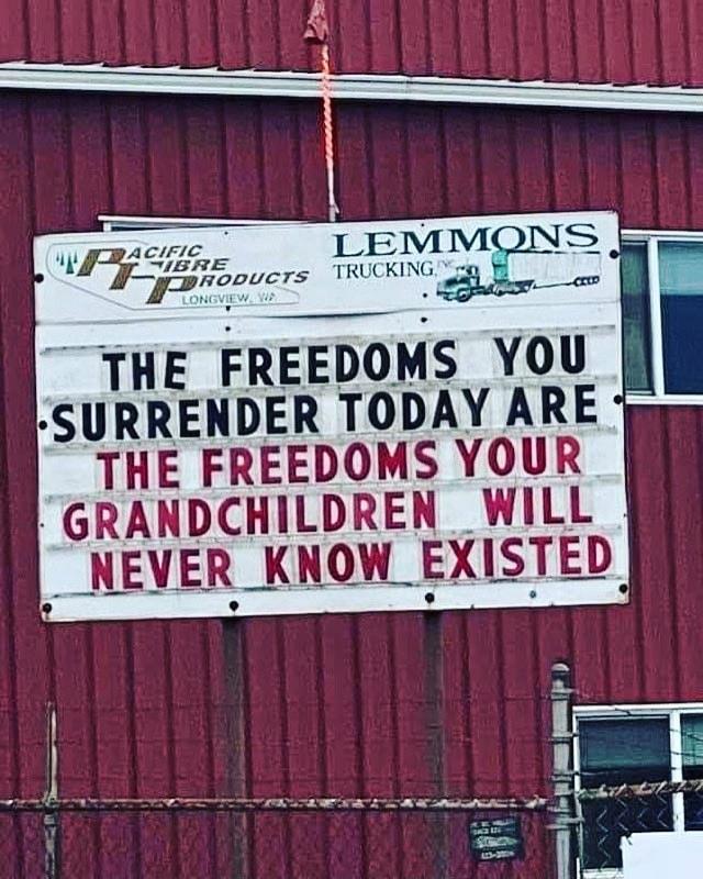 i 2 LEMMONS 2 lfviauc 7s TRUCKING T THE FREEDOMS YOU SURRENDER TODAY ARE THE FREEDOMS YOUR GRANDCHILDREN WILL NEVER_KNOW_EXISTED