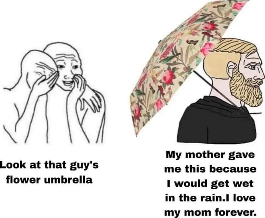 My mother gave Look at that guys me this because flower umbrella 1 would get wet in the rainl love my mom forever