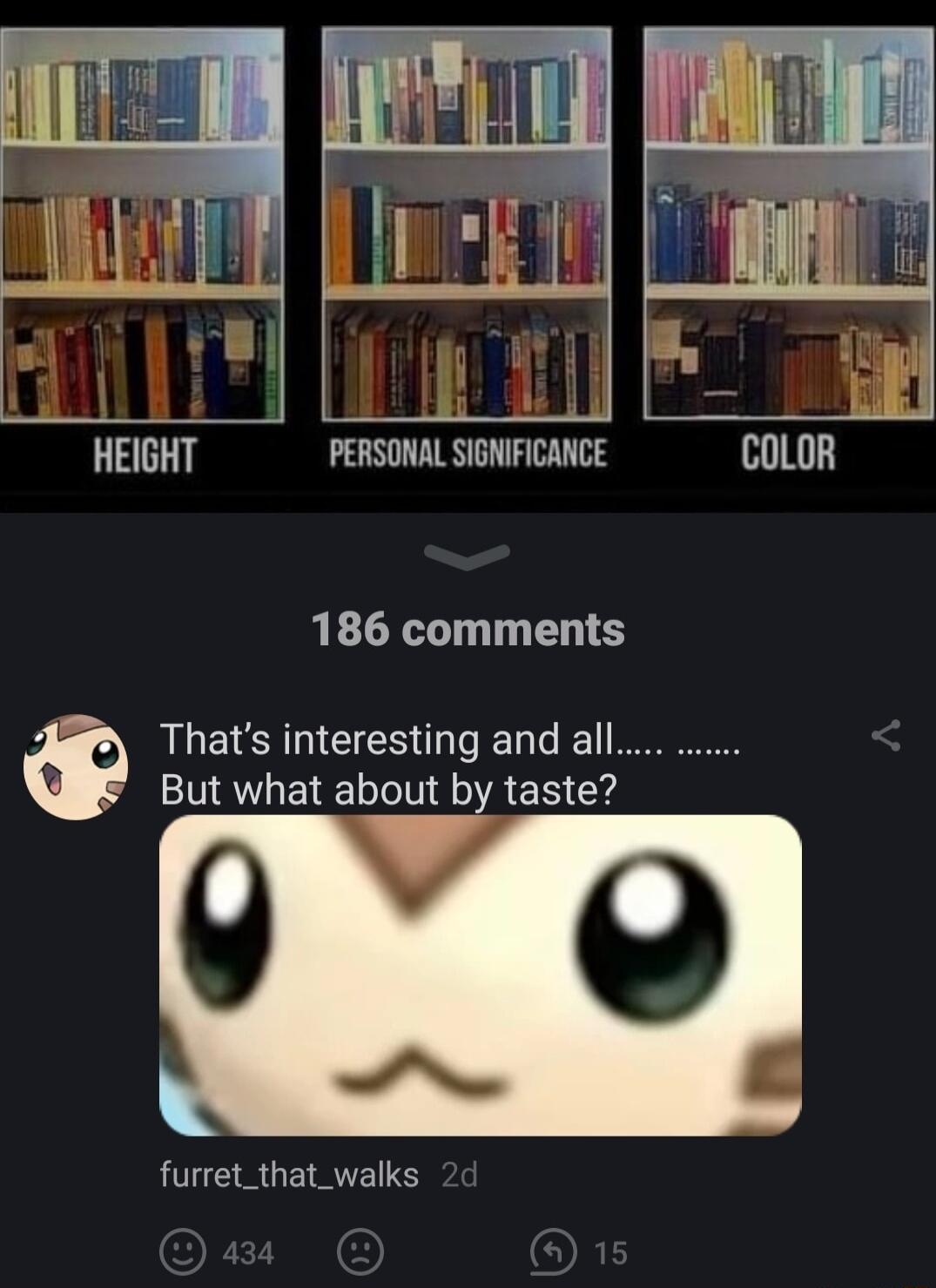 HEIGHT PERSONAL SIGNIFICANCE COLOR 186 comments LGN ECS I L 1 But what about by taste 0 0 s furret_that_walks 2d