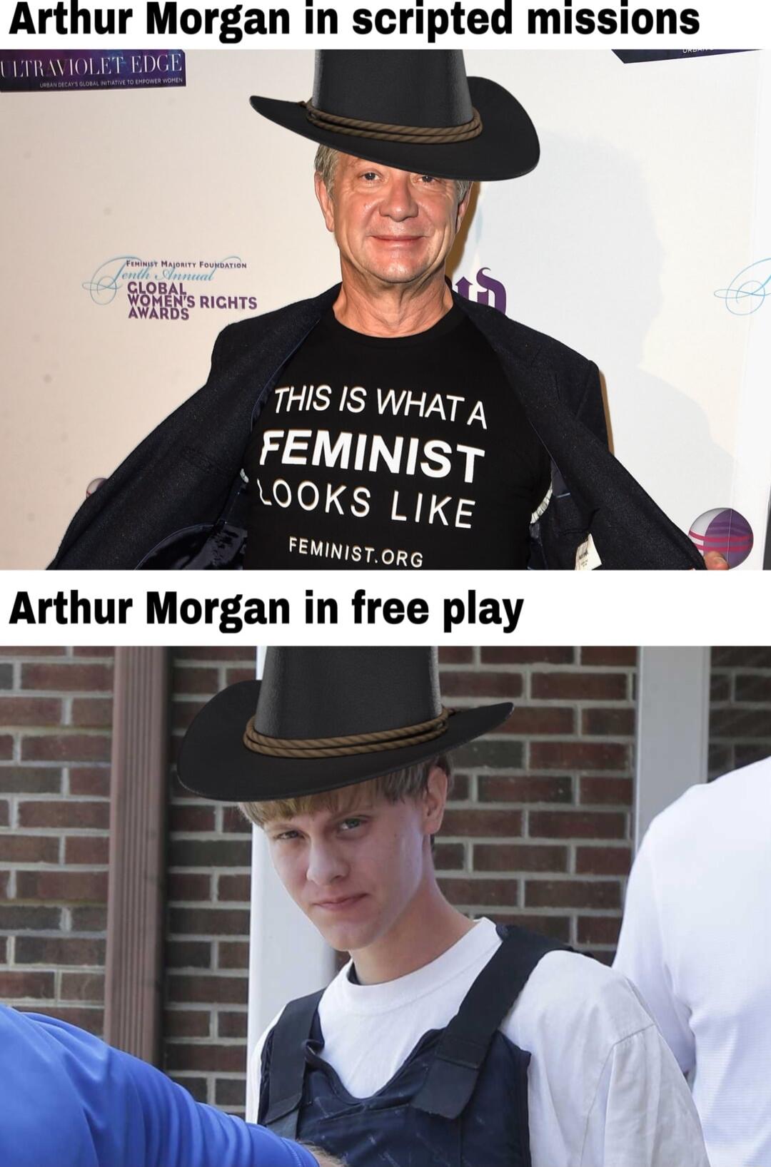 rthur Morgan in scripted missions THIS IS WHAT 5 FEMINIST 00KS kg FEMINIST R