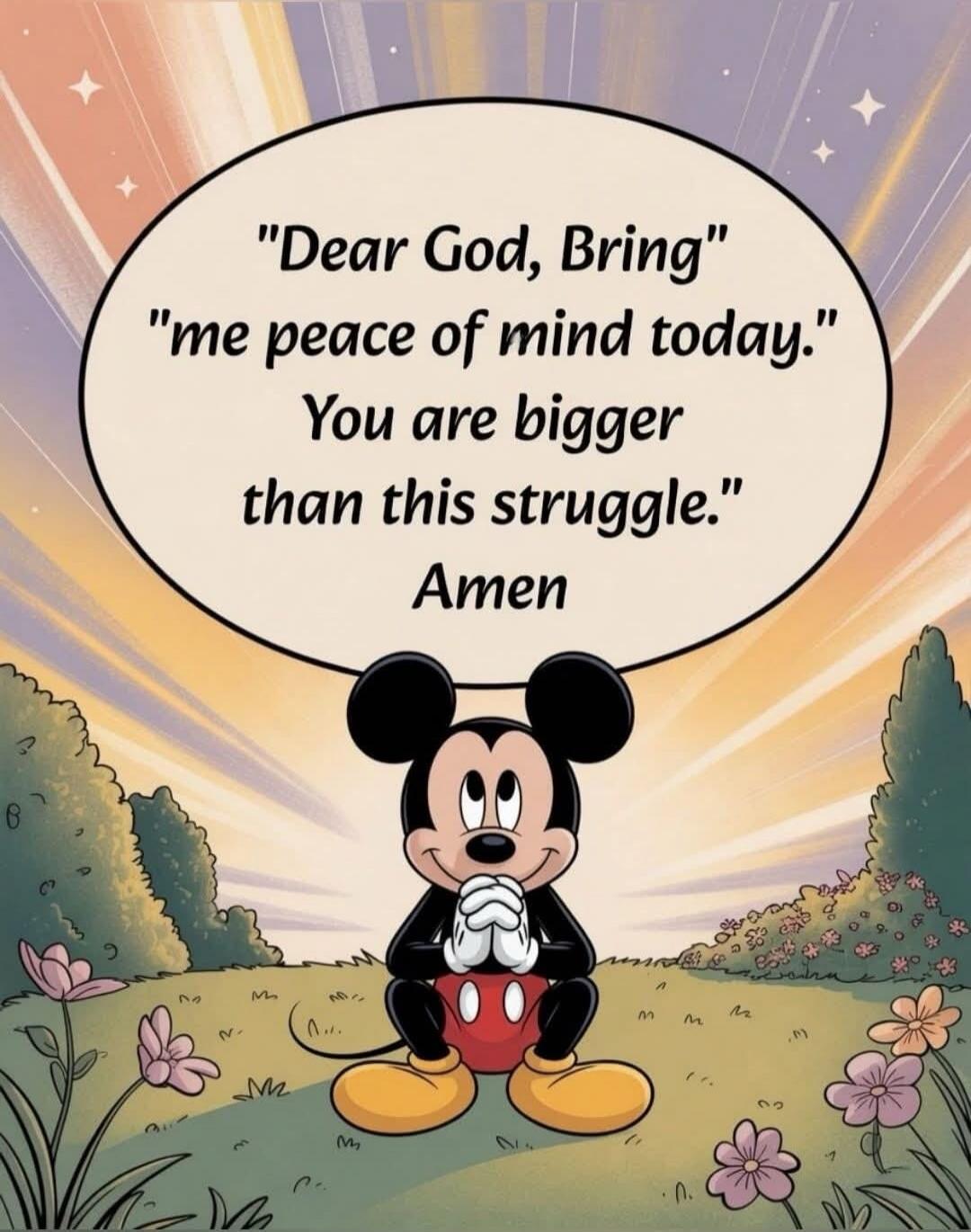 Dear God, Bring me peace of mind today. You are bigger than this struggle. Amen