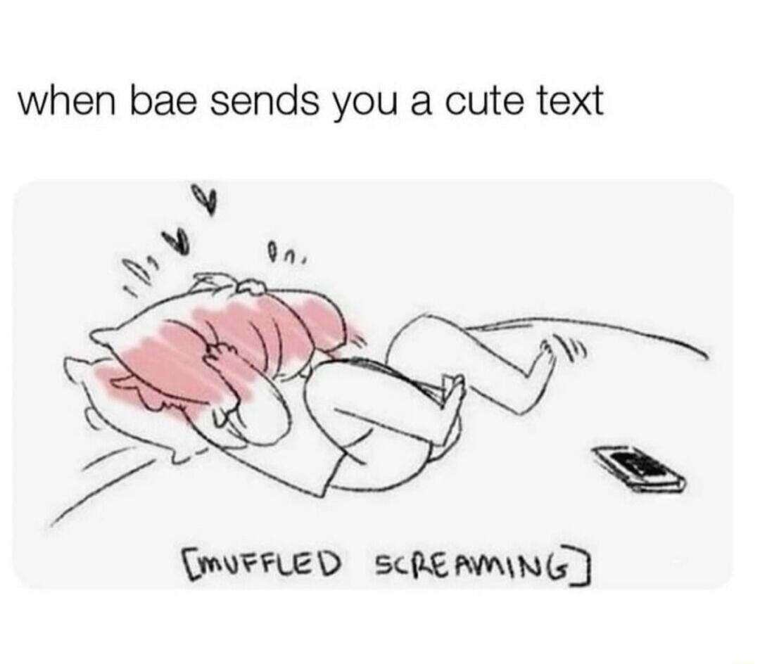 when bae sends you a cute text OWFAED ScRemming