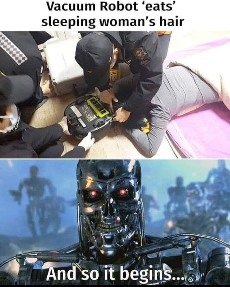 Vacuum Robot eats sleeping womans hair e Endsoit begin5