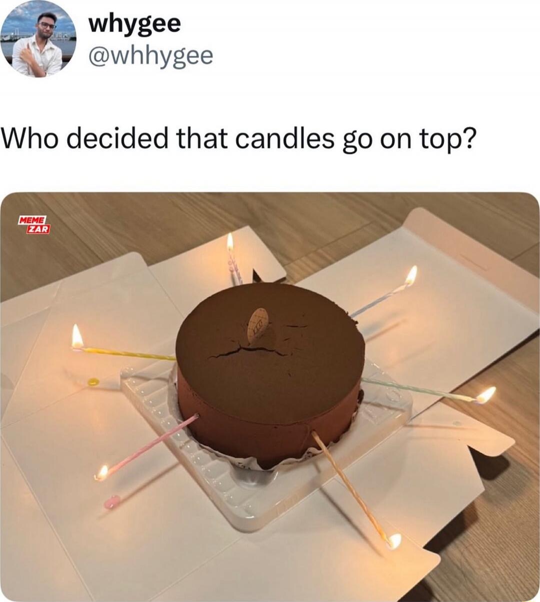 Who decided that candles go on top?