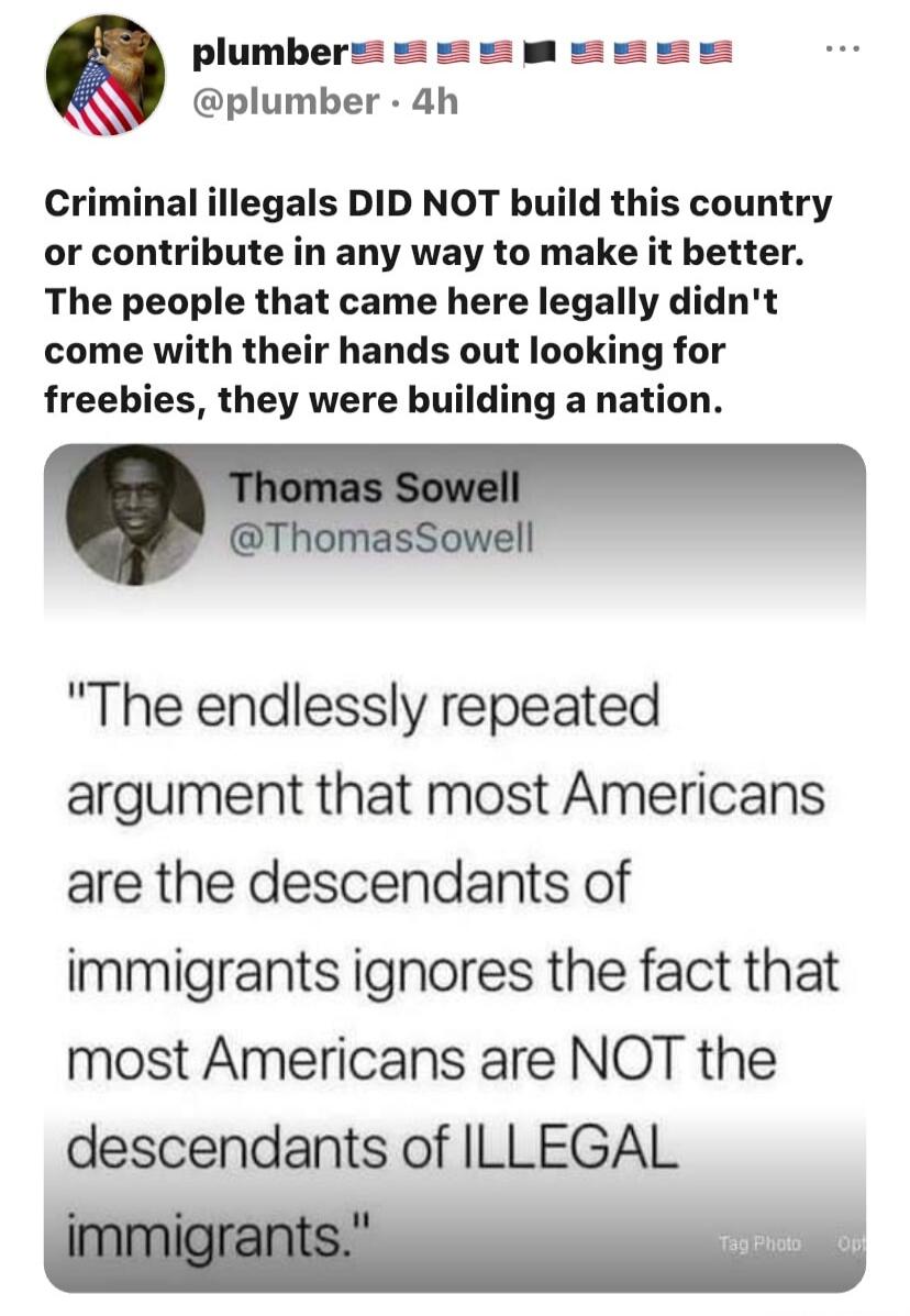 Criminal illegals DID NOT build this country or contribute in any way to make it better. The people that came here legally didn't come with their hands out looking for freebies, they were building a nation. The endlessly repeated argument that most Americans are the descendants of immigrants ignores the fact that most Americans are NOT the descenda