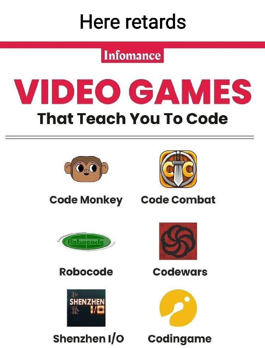 Here retards L D VIDEO GAMES That Teach You To Code Code Monkey Code Combat Robocode Codewars Shenzhenif0 Codingame