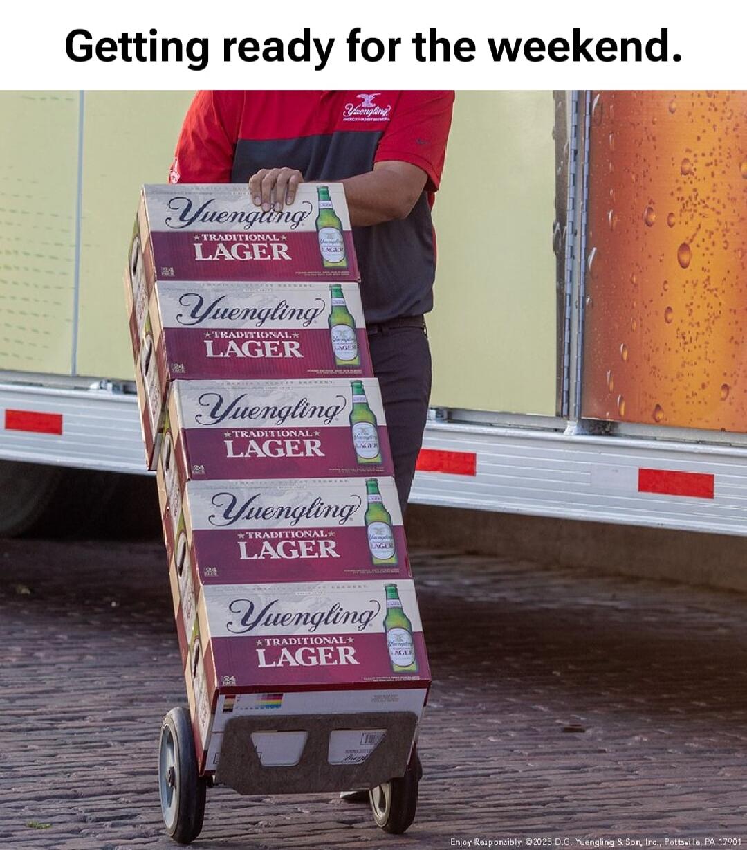 Getting ready for the weekend. Yuengling Traditional Lager