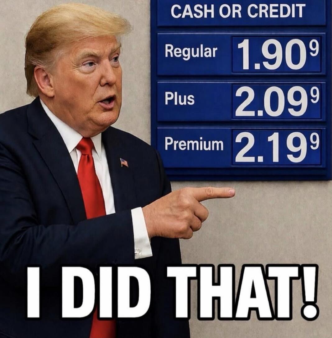 CASH OR CREDIT
Regular 1.90 9
Plus 2.09 9
Premium 2.19 9
I DID THAT!