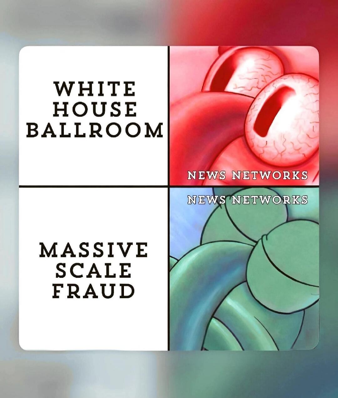 WHITE HOUSE BALLROOM
NEWS NETWORKS
MASSIVE SCALE FRAUD
NEWS NETWORKS