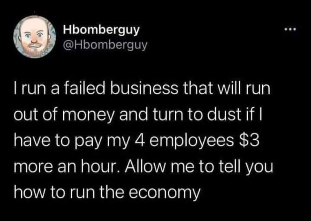 Hbomberguy l gelelaglelIg VY run a failed business that will run oV felaalelalsVA Iae RV aR e Yo V M1 have to pay my 4 employees 3 more an hour Allow me to tell you how to run the economy