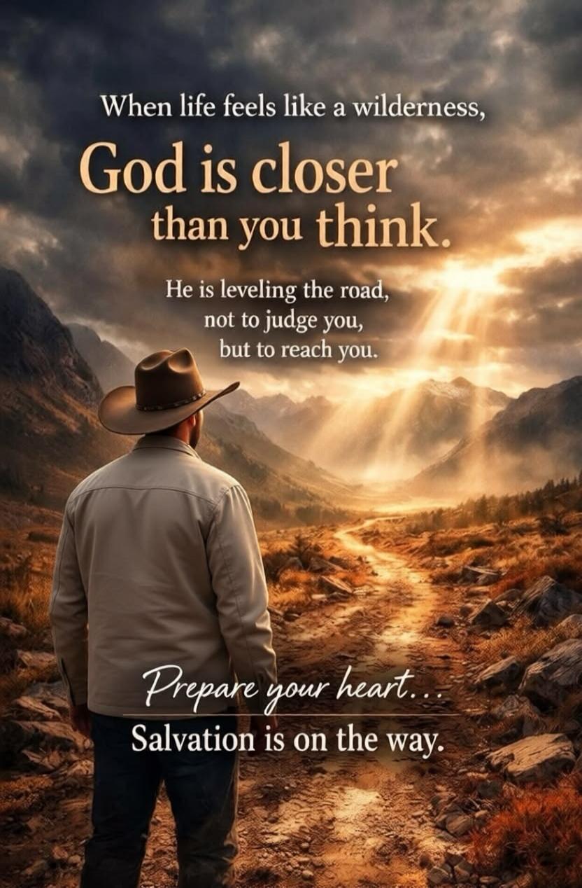 When life feels like a wilderness, God is closer than you think. He is leveling the road, not to judge you, but to reach you. Prepare your heart... Salvation is on the way.