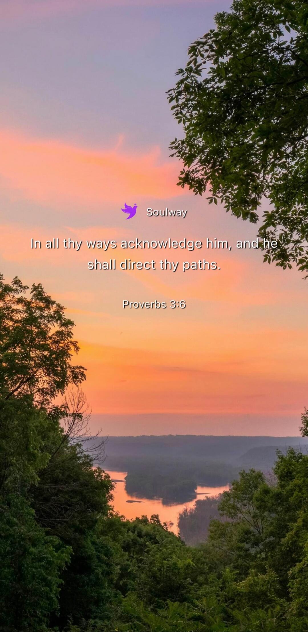 Soulway In all thy ways acknowledge him, and he shall direct thy paths. Proverbs 3:6