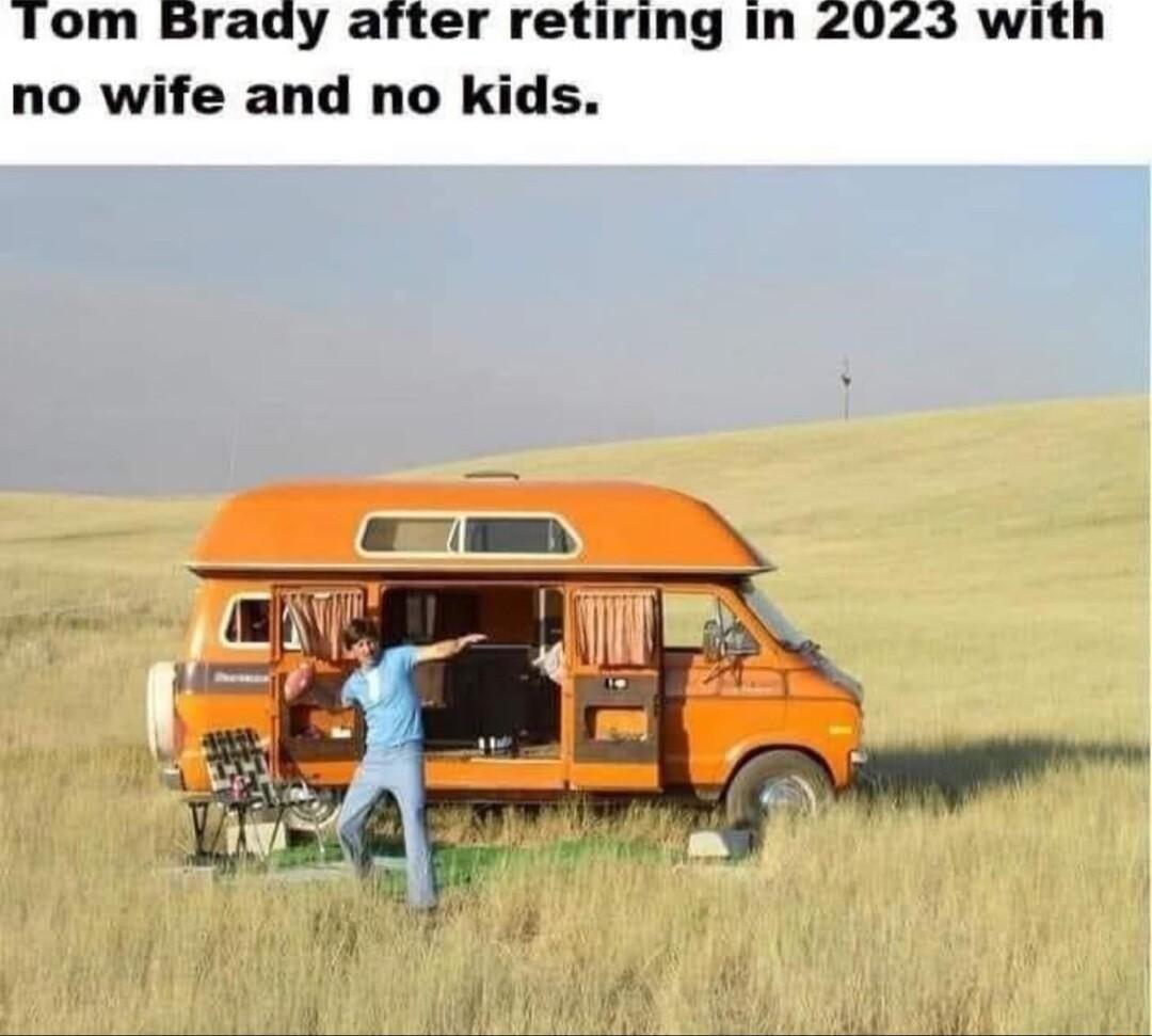 Tom Brady after retiring in 2023 with no wife and no kids