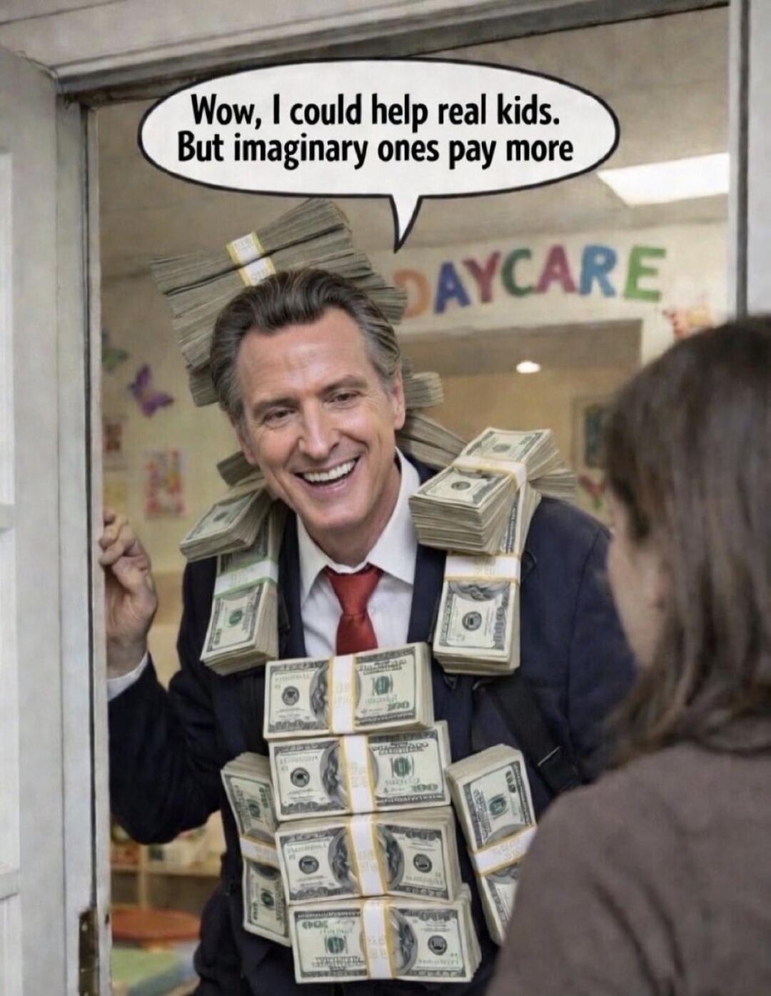 Wow, I could help real kids. But imaginary ones pay more. DAYCARE