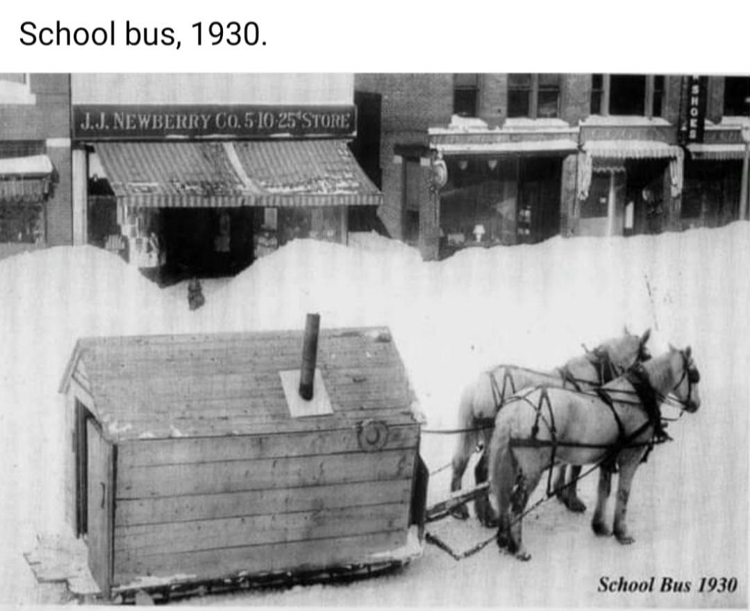 School bus, 1930. J.J. NEWBERRY CO. 5 10 25 STORE School Bus 1930