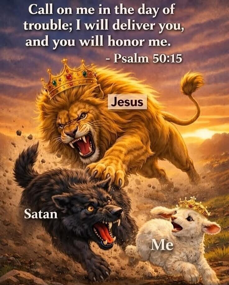 Call on me in the day of trouble; I will deliver you, and you will honor me. - Psalm 50:15 Jesus Satan Me