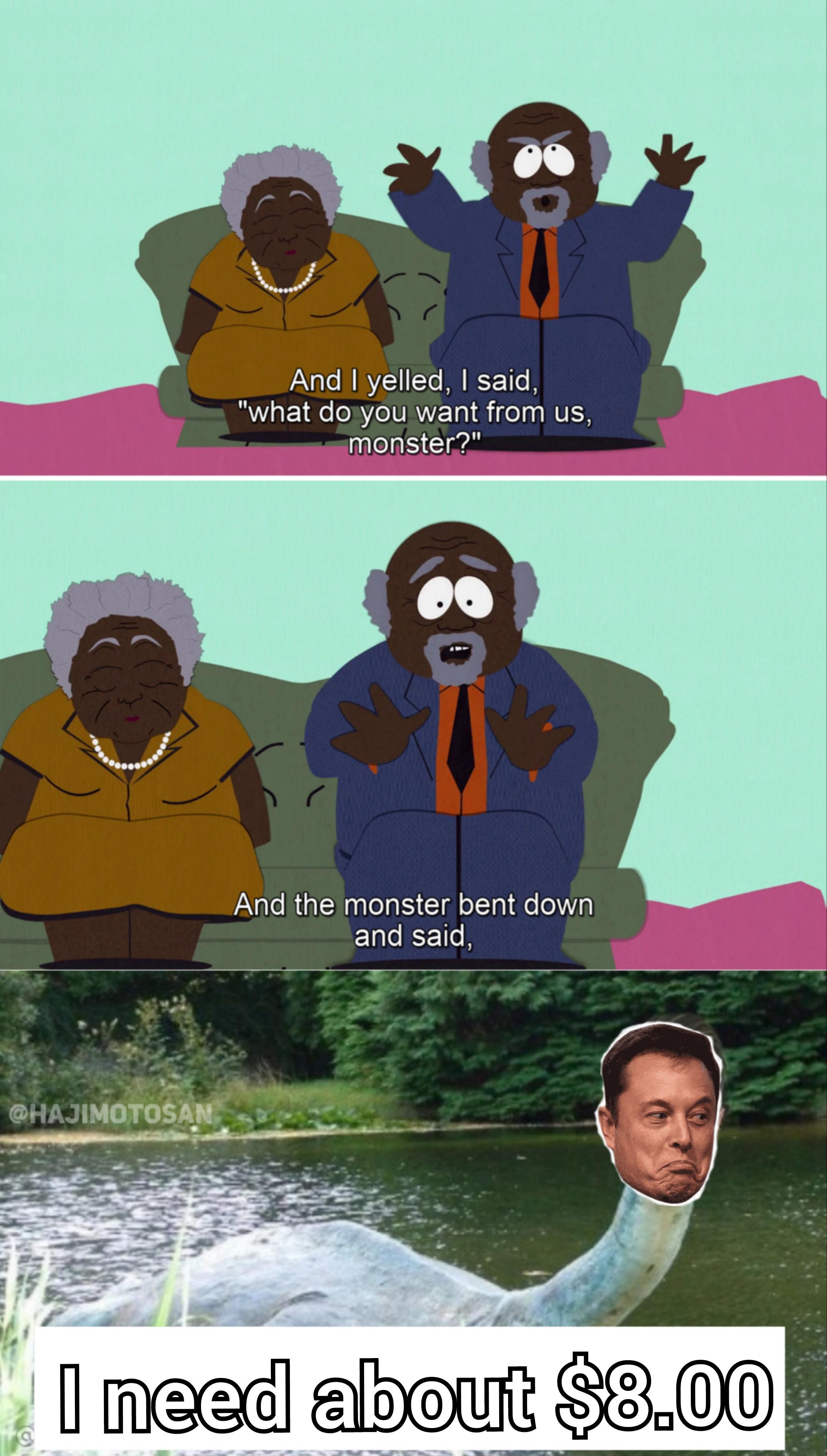 9 Nl maled said what doryou want from us TlelfS Il And the monster bent down and said maad ebout 800