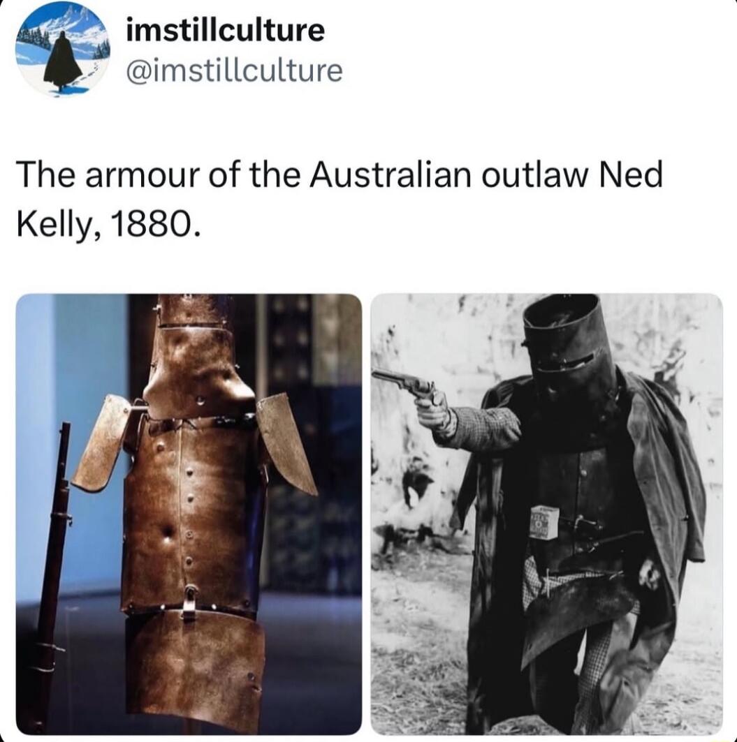 The armour of the Australian outlaw Ned Kelly, 1880.