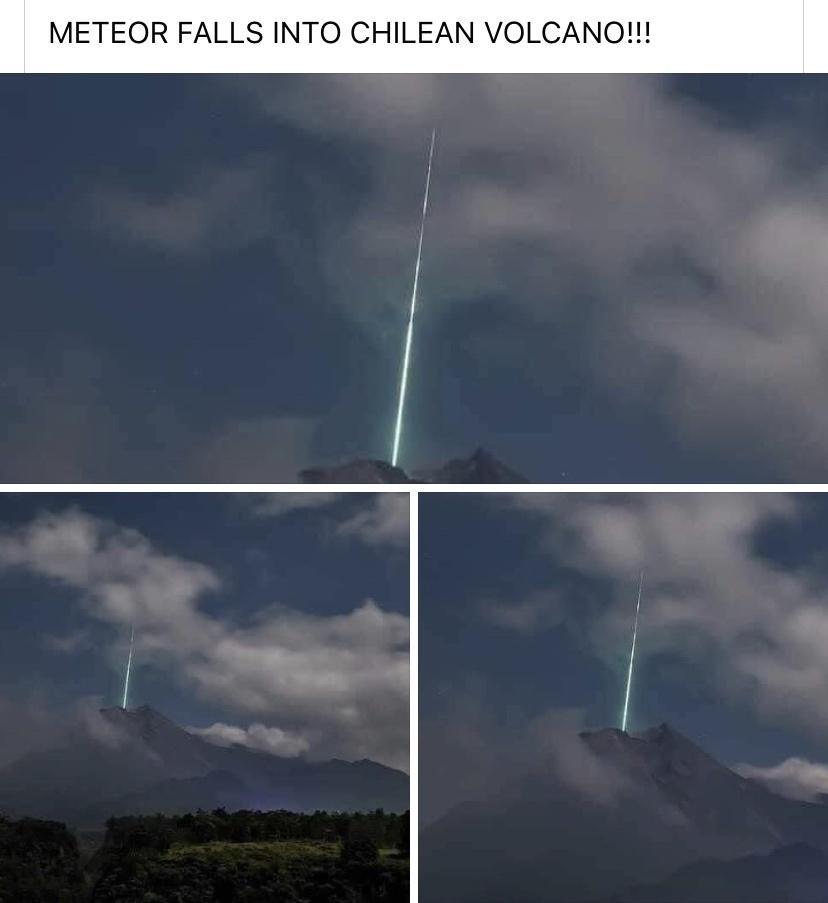 METEOR FALLS INTO CHILEAN VOLCANO