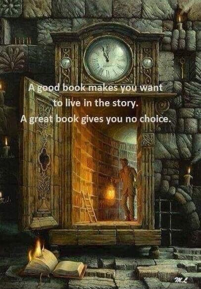 A good book makes you want to live in the story. A great book gives you no choice.