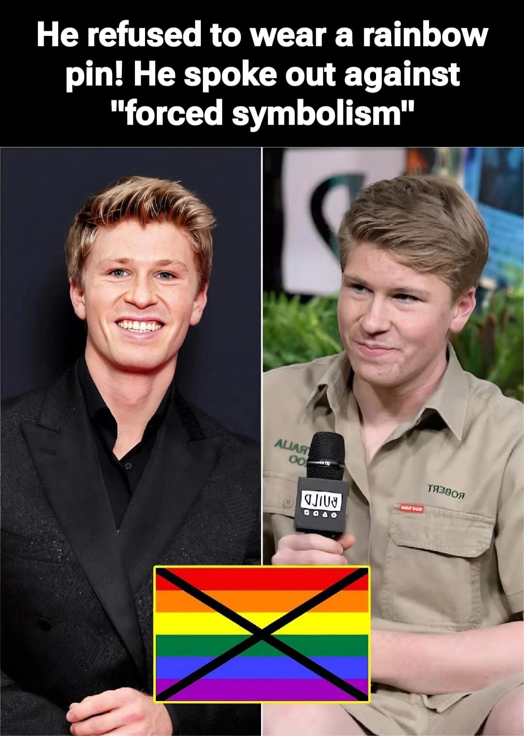 He refused to wear a rainbow pin! He spoke out against 