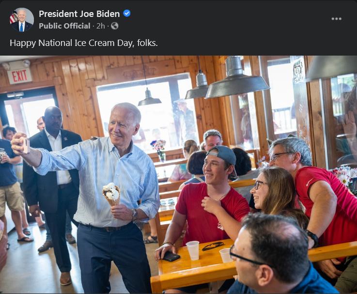 R President Joe Biden 5 Public Official 2h Happy National Ice Cream Day folks