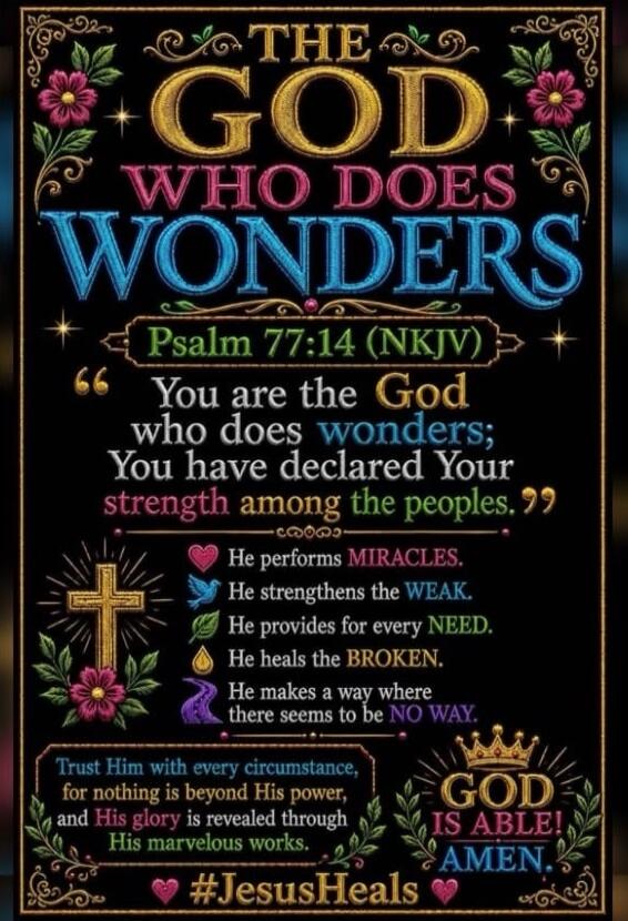 THE GOD WHO DOES WONDERS Psalm 77:14 (NKJV) 