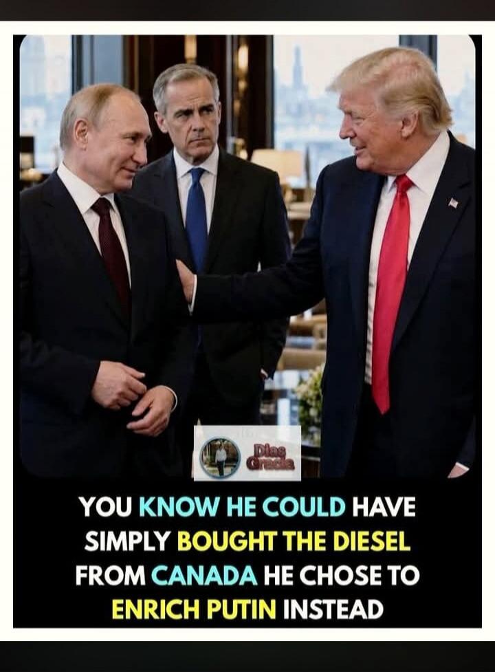 YOU KNOW HE COULD HAVE SIMPLY BOUGHT THE DIESEL FROM CANADA HE CHOSE TO ENRICH PUTIN INSTEAD