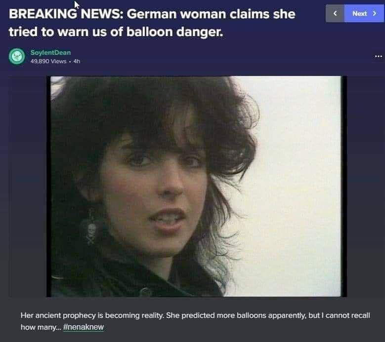 BREAKING NEWS German woman claims she tried to warn us of balloon danger o 4 3 S S S