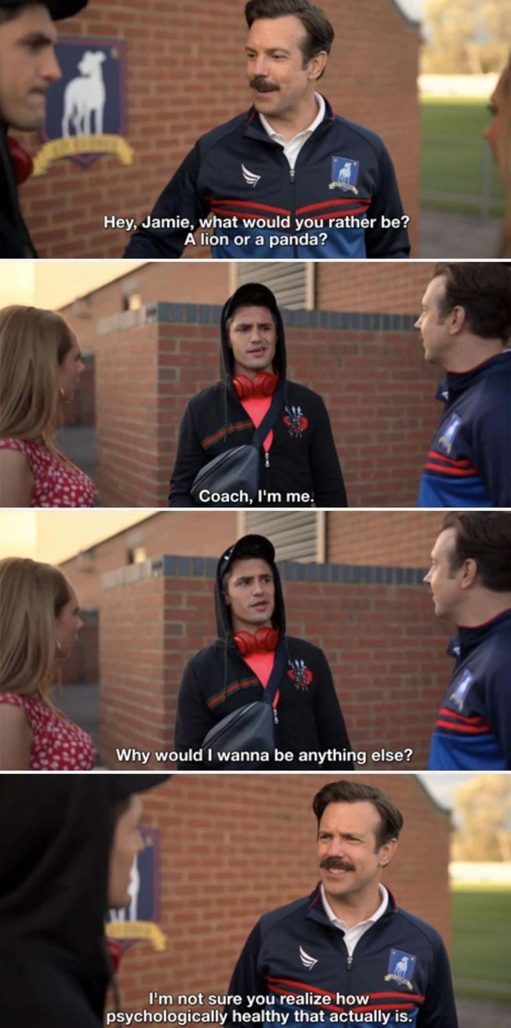 vV Hey Jamie what would you rather be Allion or a panda g Coach Im me 4 1Im not sure you realize how psychologically healthy that actual