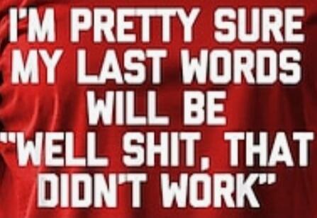 I'M PRETTY SURE MY LAST WORDS WILL BE 