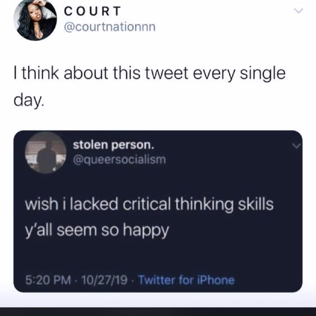 think about this tweet every single day stolen person WS R ETe Cle Relgitler 1 Rialla Iale B XIS VST ol ET el o