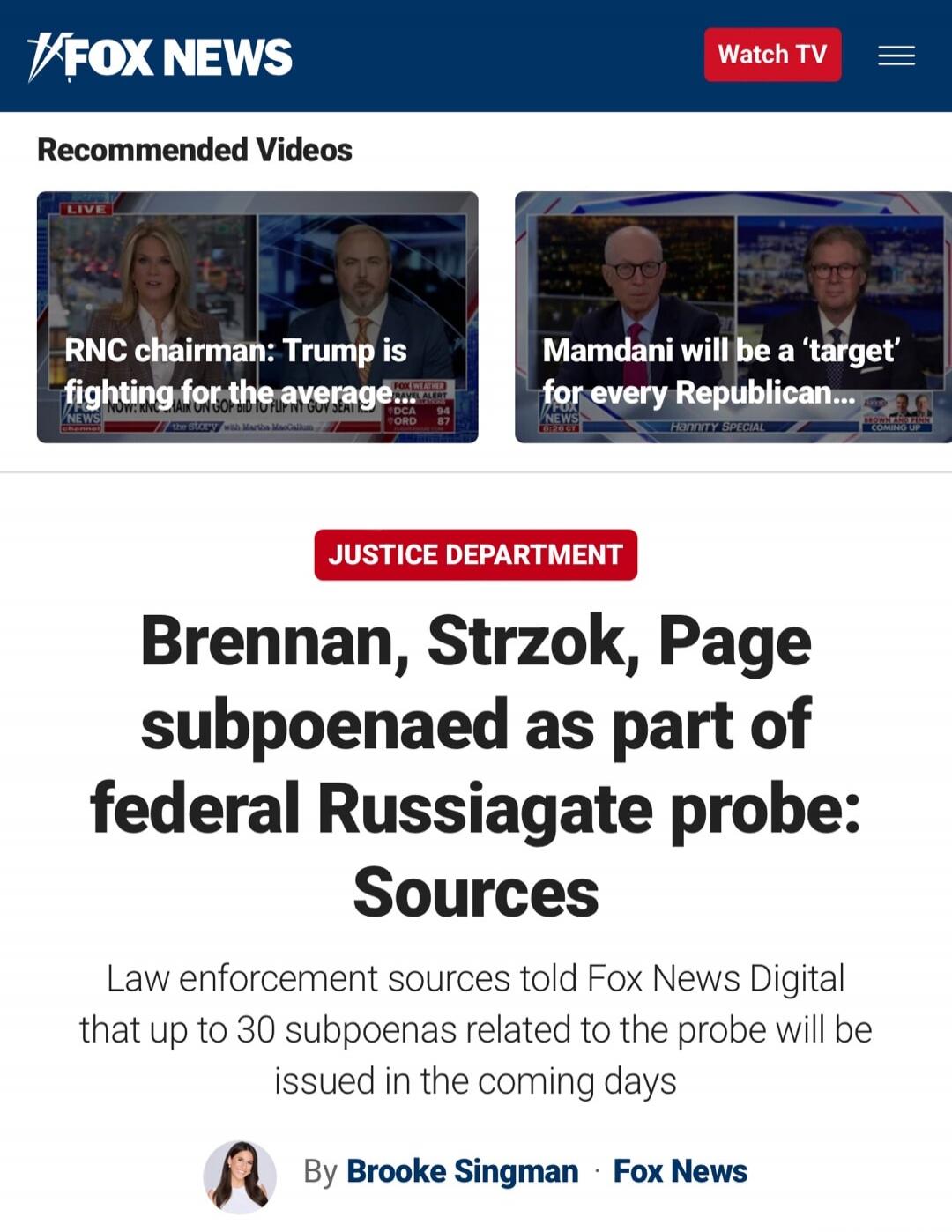 Recommended Videos
RNC chairman: Trump is fighting for the average...
Mamdani will be a 'target' for every Republican...
JUSTICE DEPARTMENT
Brennan, Strzok, Page subpoenaed as part of federal Russiagate probe: Sources
Law enforcement sources told Fox News Digital that up to 30 subpoenas related to the probe will be issued in the coming days
By Broo