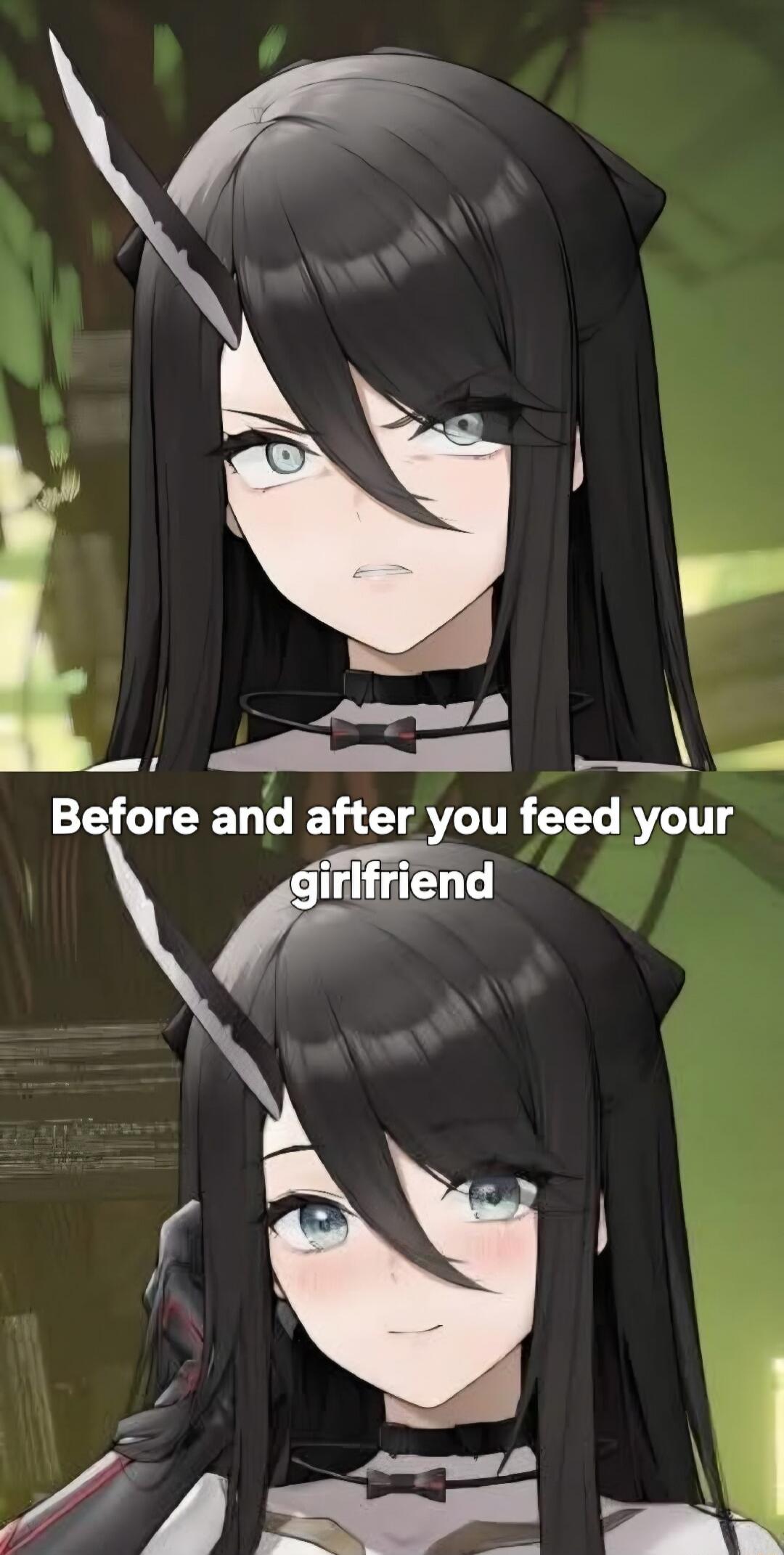 Before and after you feed your girlfriend