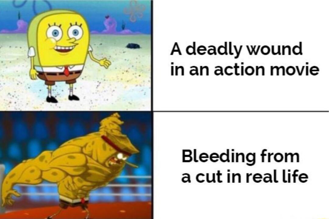 A deadly wound in an action movie Bleeding from acutinreallife