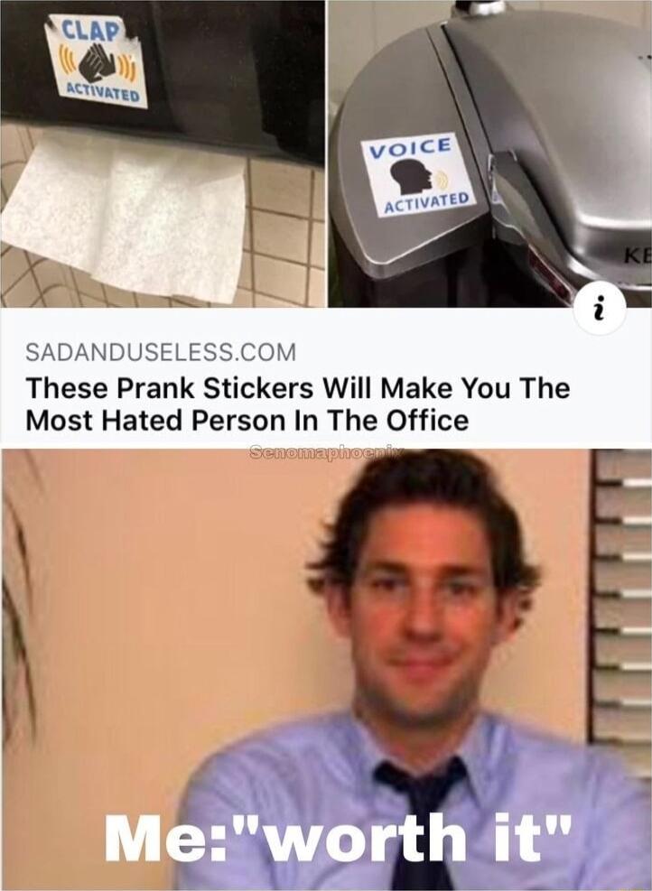 SADANDUSELESSCOM These Prank Stickers Will Make You The Most Hated Person In The Office
