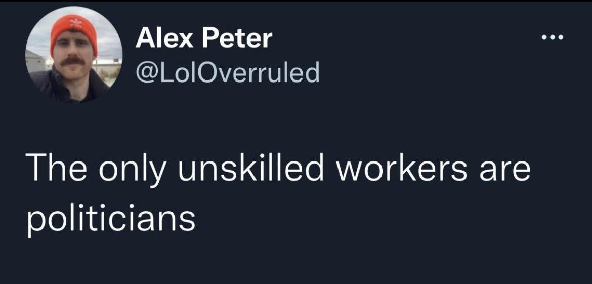 Alex Peter IReIOIVTVIITe The only unskilled workers are oleliiIE Tal