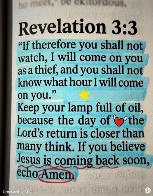 Revelation 3:3 