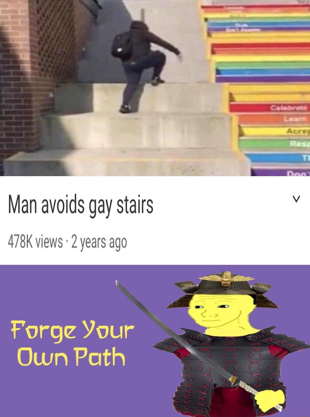 Man avoids gay stairs Y 478K views 2 years ago Forge Your Own Path