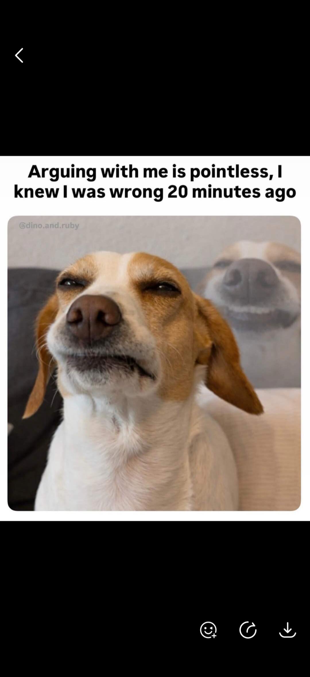 Arguing with me is pointless, I knew I was wrong 20 minutes ago