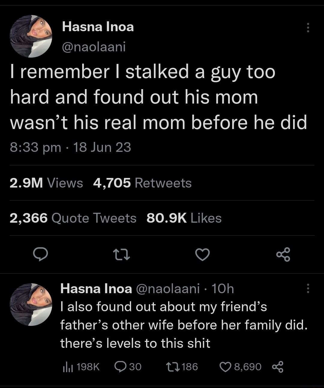 Hasna Inoa naolaani REINEIN TR RS E1 Yo NV A ee RETCCIETale R eIVTale e IVI TEN ToTy wasnt his real mom before he did 833 pm 18 Jun 23 PR RVETERE N LS EES pRc1 NONICH IVEETORE ToX 1 g RIES 0 v 78 Hasna Inoa naolaani 10h E1ET R CTITy T NIV Yo Te VT WA T Te fathers other wife before her family did RUEERY EVAERCRGIEETY 198k Q30 11186 Q8690 o