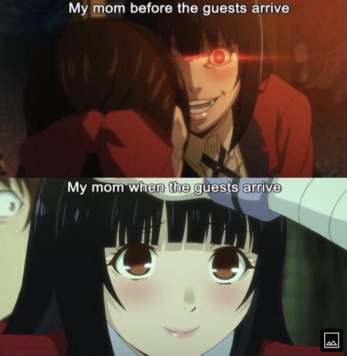 My mom before the guests arrive