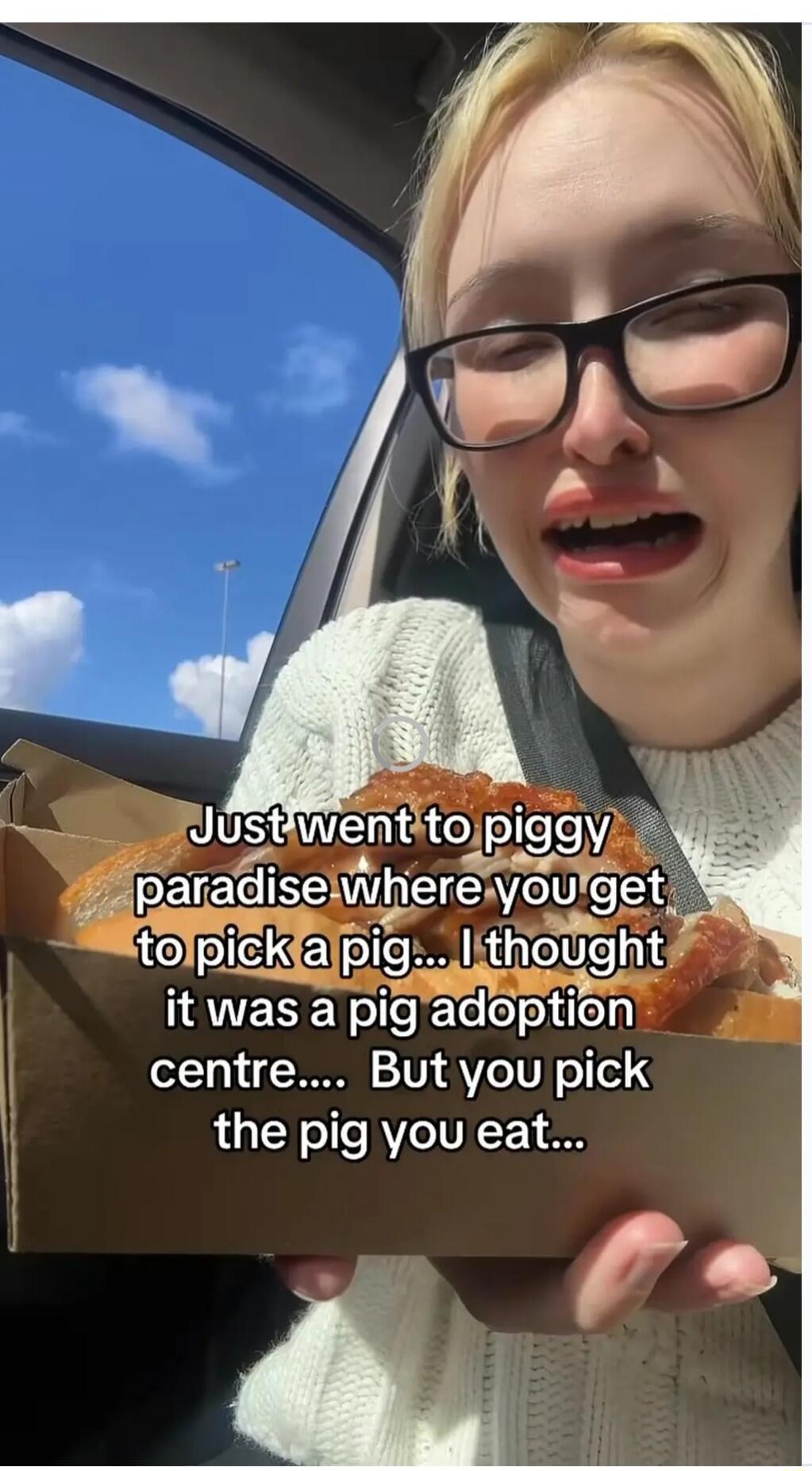 Just went to piggy paradise where you get to pick a pig... I thought it was a pig adoption centre.... But you pick the pig you eat...